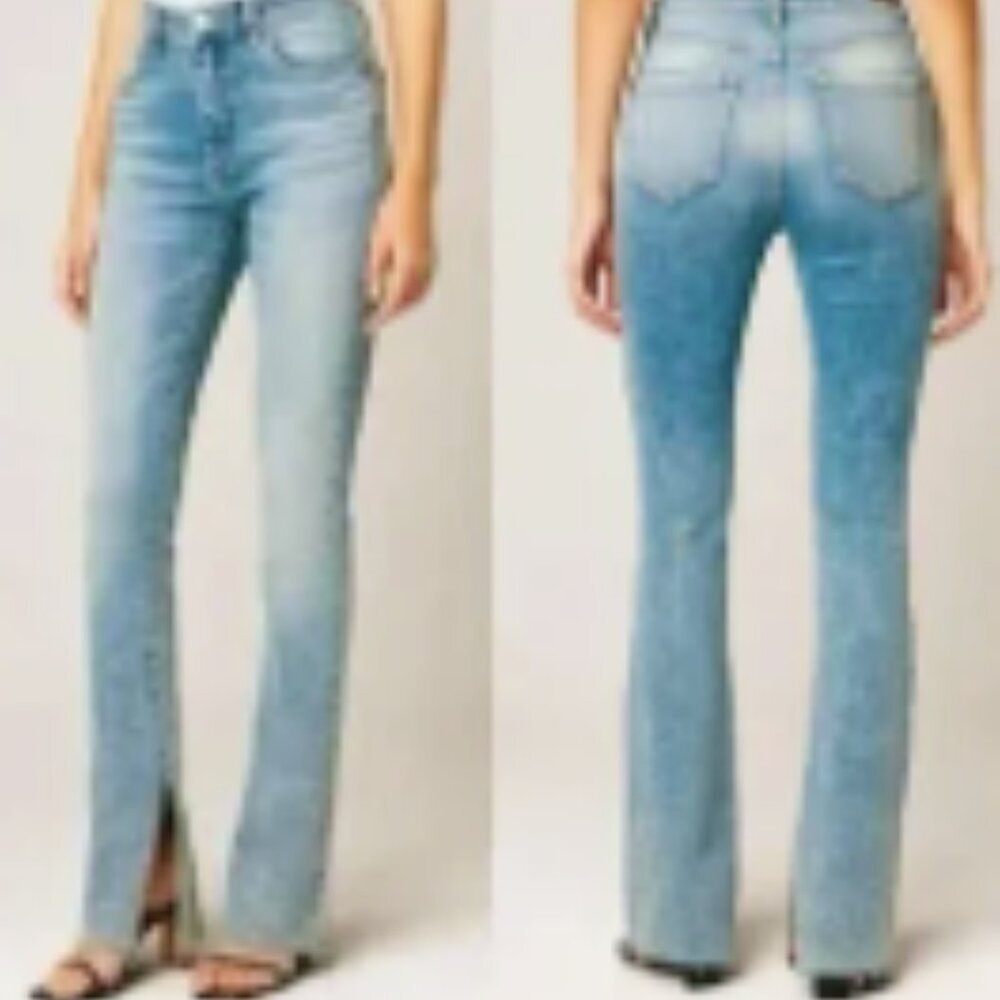 Light Blue Flare Jeans - Women's Wide Leg